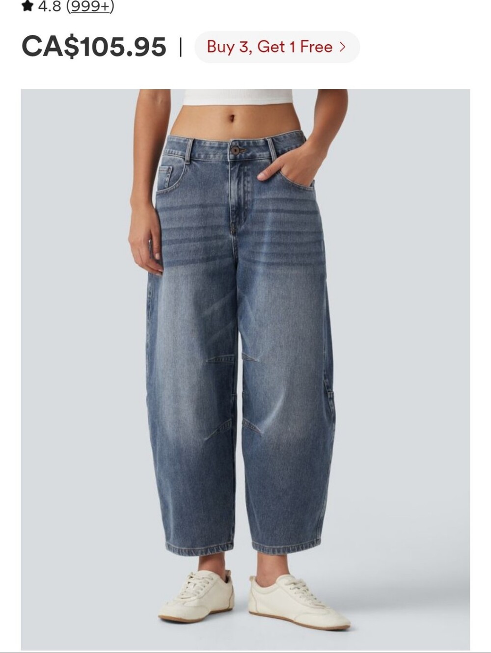 Halara Barrel Leg Ankle Jeans